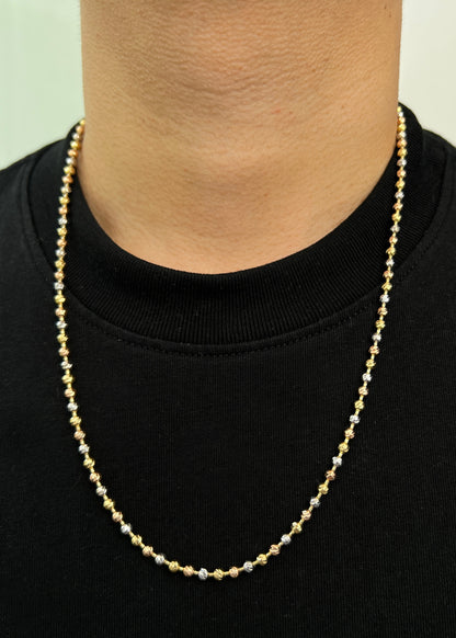 Cadena militar diamantada luna 4mm 28.5gr / Largo 60cm / Tres Oros Nac B