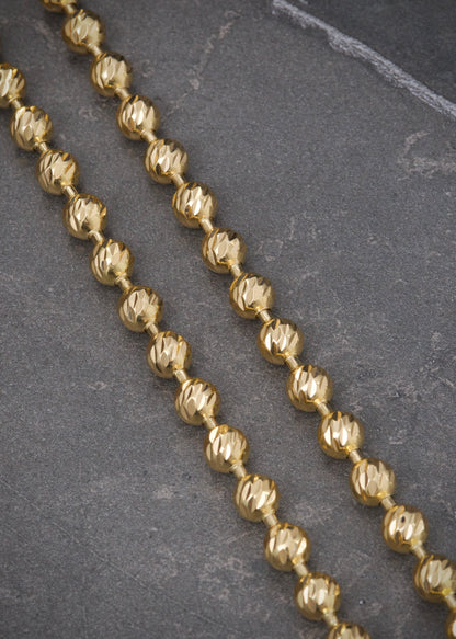 Cadena militar diamantada 5mm 30.5gr / Largo 60cm / Oro Amarillo Nac M