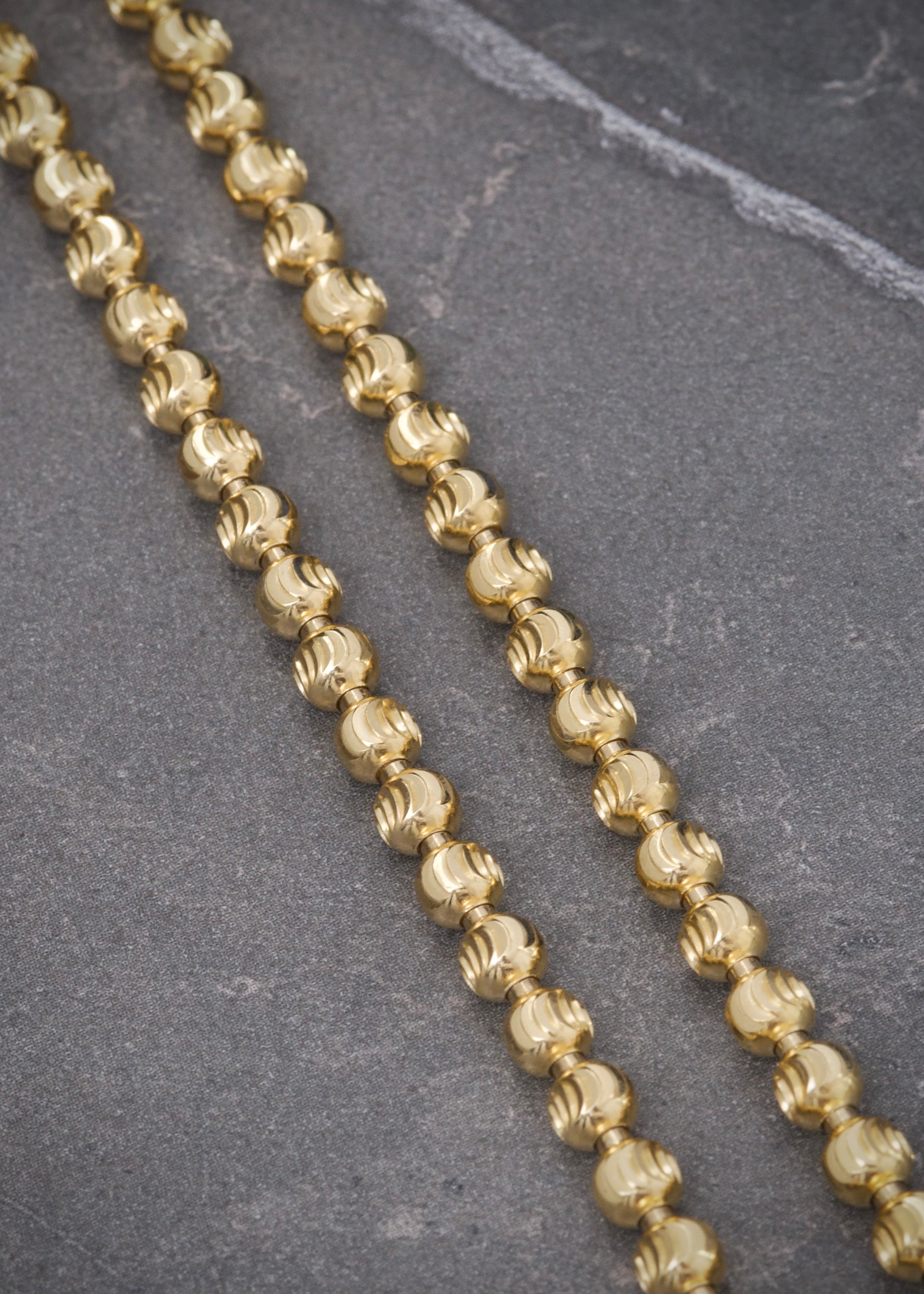 Cadena militar diamantada LUNA 4mm 19.35gr / Largo 45cm / Oro Amarillo Nac M