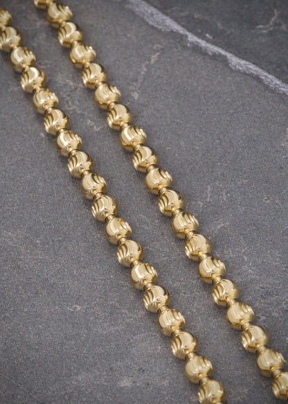 Cadena militar diamantada LUNA 4mm 19.35gr / Largo 45cm / Oro Amarillo Nac M