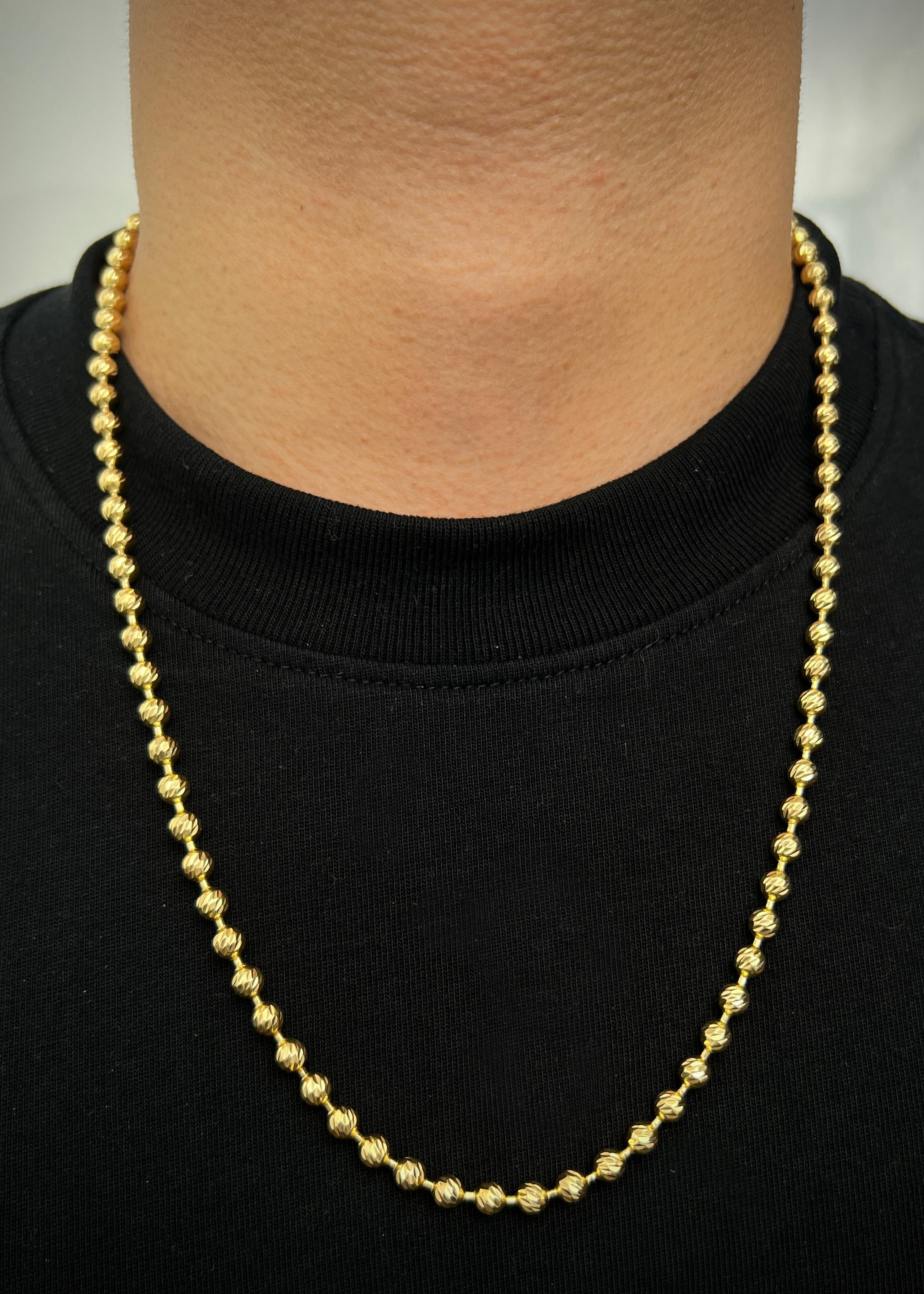 Cadena militar diamantada 5mm 30.5gr / Largo 60cm / Oro Amarillo Nac M