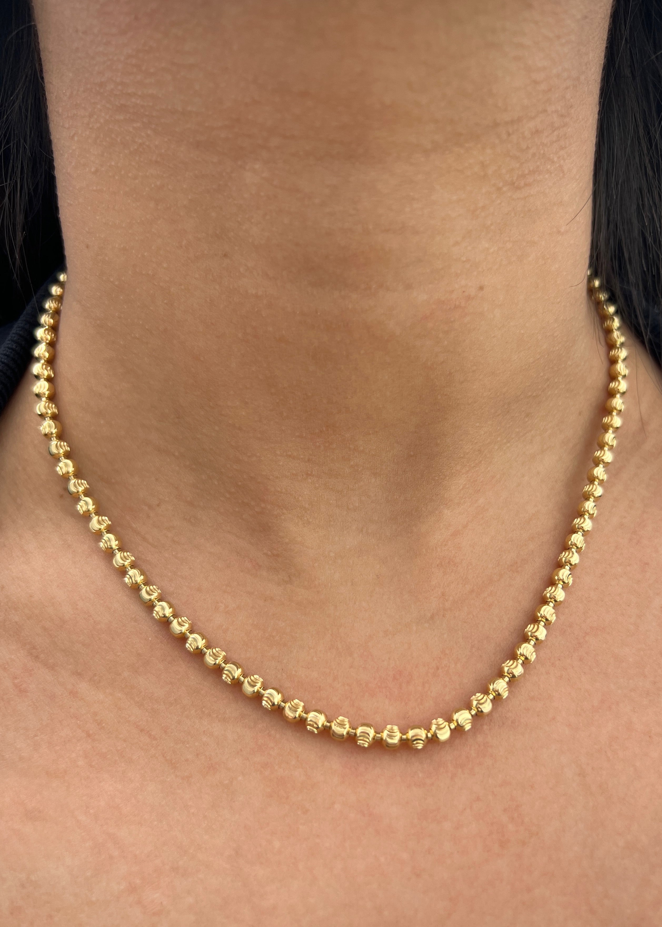 Cadena militar diamantada LUNA 4mm 19.35gr / Largo 45cm / Oro Amarillo Nac M
