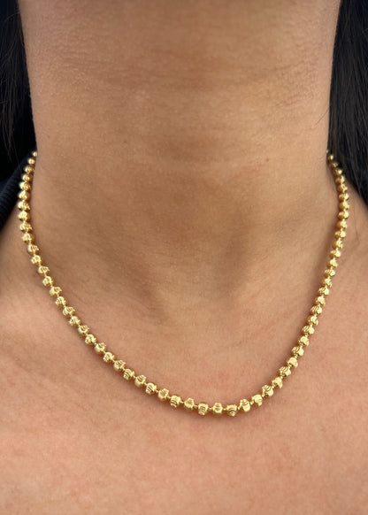 Cadena militar diamantada LUNA 4mm 19.35gr / Largo 45cm / Oro Amarillo Nac M