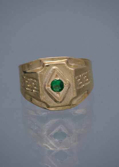 Anillo con Swarovski Verde 2.95gr / Talla 9 1/2 — Oro Amarillo