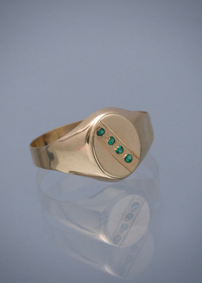 Anillo con Swarovski Verde 2gr / Talla 8 1/2 — Oro Amarillo