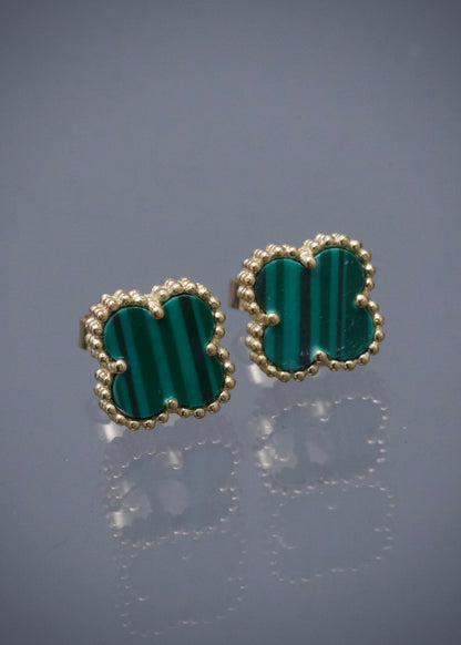Topos Lucky Clover Piedra Verde 2,8gr / 0,8cm / 8,3mm — Oro Amarillo