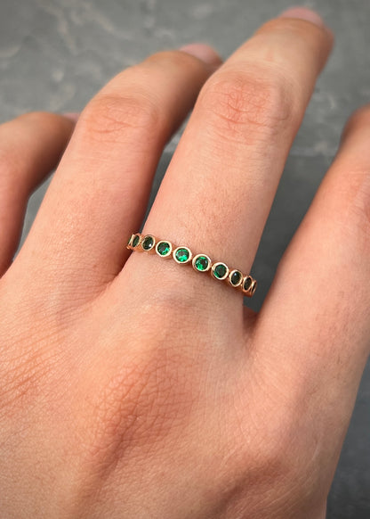 Anillo con Swarovski Verde 1.6gr / Talla 6 1/2 — Oro Rosado