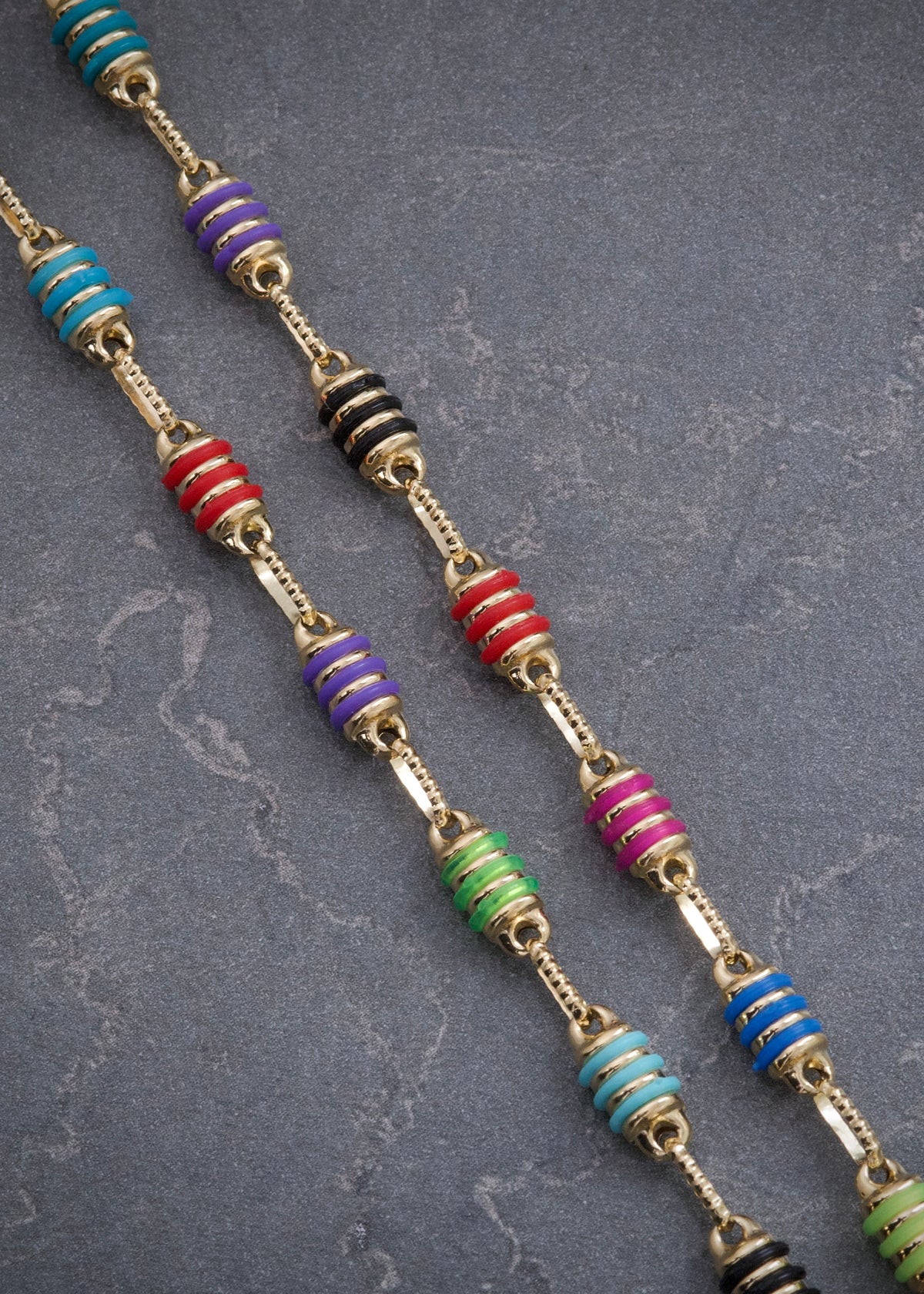 Cadena Rustica Caucho Multicolor 13.2gr / 60cm / 4.5mm — Oro Amarillo