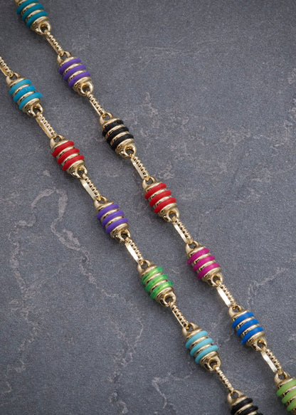 Cadena Rustica Caucho Multicolor 13.2gr / 60cm / 4.5mm — Oro Amarillo