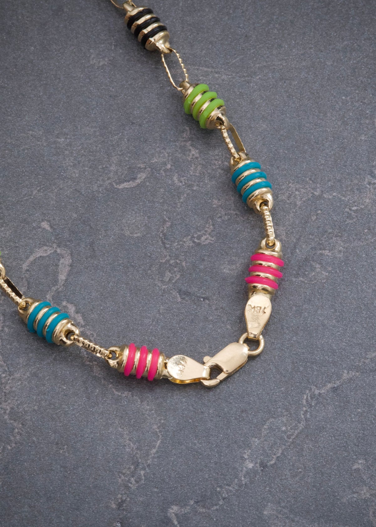 Cadena Rustica Caucho Multicolor 13.2gr / 60cm / 4.5mm — Oro Amarillo