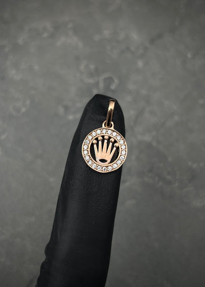 Dije corona rx 1.4gr / Largo 1.8cm / Oro Rosado Nac B