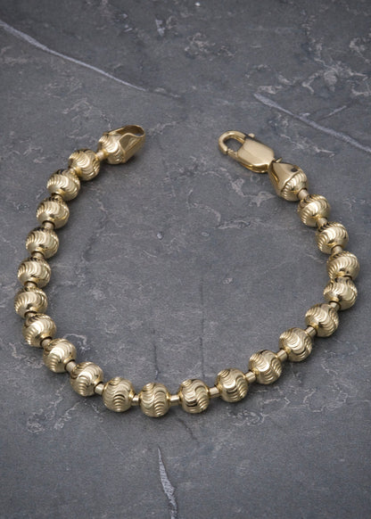 Pulso militar diamantado luna 7mm 19.1gr / Largo 21cm / Oro Amarillo Nac M