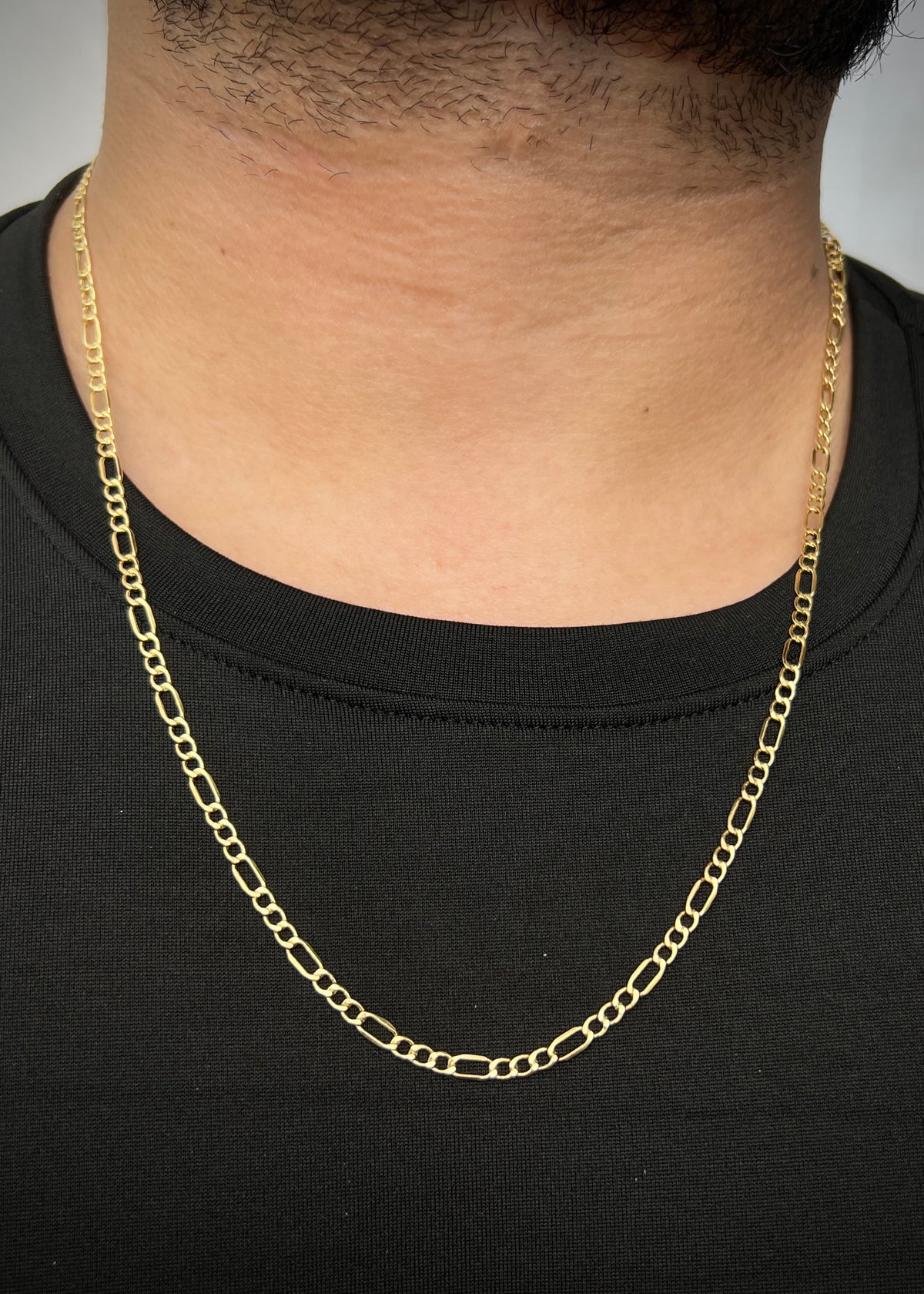Cadena Figaro 4.5gr / 60cm / 3.4mm — Oro Amarillo