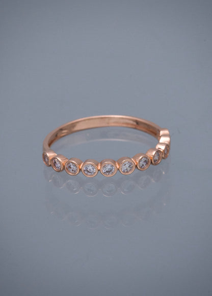 Anillo con Swarovski Blanco 1.7gr / Talla 7 1/4 — Oro Rosado