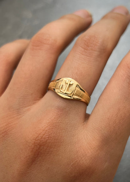 Anillo Ancla 2.2gr / Talla 6 3/4 — Oro Amarillo