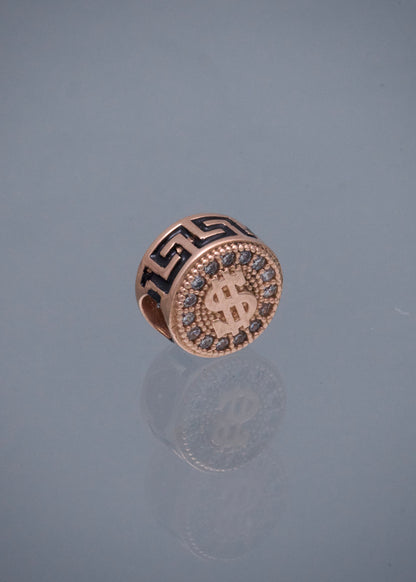 Herraje Signo Peso con Swarovski Blanco 1.6gr / 0.8cm / 8mm — Oro Rosado