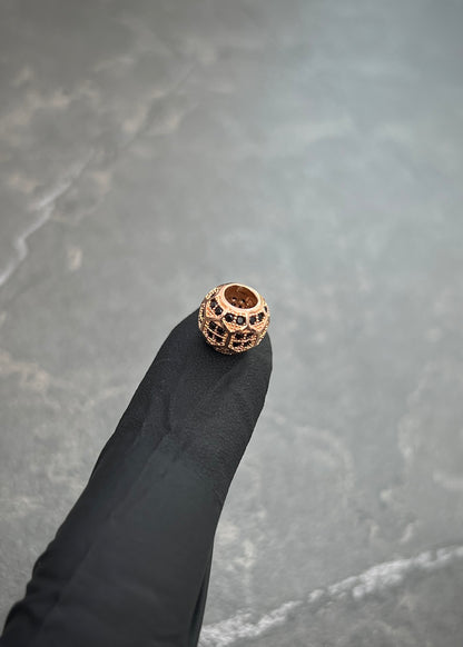 Herraje con Swarovski Negro 1.6gr / 0.7cm / 8.6mm — Oro Rosado