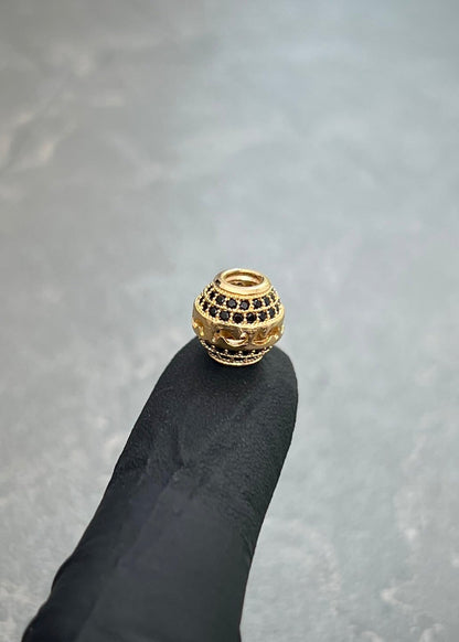 Herraje con Swarovski Negro 1.75gr / 0.8cm / 9mm — Oro Amarillo