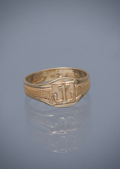 Anillo Ancla 2.2gr / Talla 6 3/4 — Oro Amarillo
