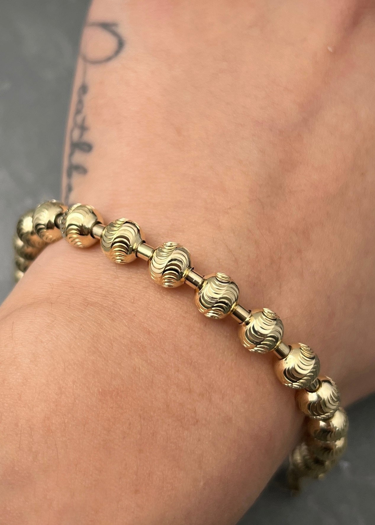 Pulso militar diamantado luna 7mm 19.1gr / Largo 21cm / Oro Amarillo Nac M