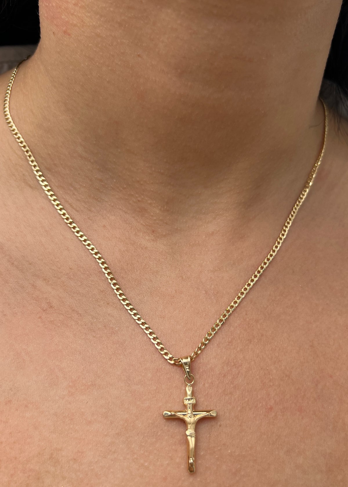 Dije Cruz con Cristo 1gr / 3.3cm / 16mm — Oro Amarillo