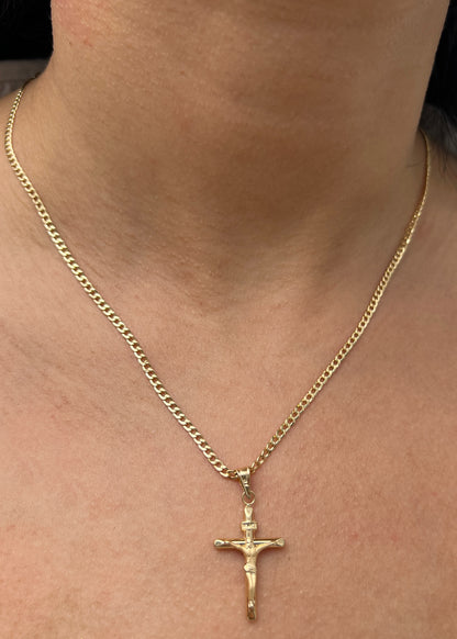 Dije Cruz con Cristo 1gr / 3.3cm / 16mm — Oro Amarillo