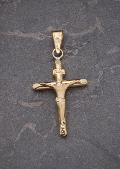 Dije Cruz con Cristo 1gr / 3.3cm / 16mm — Oro Amarillo