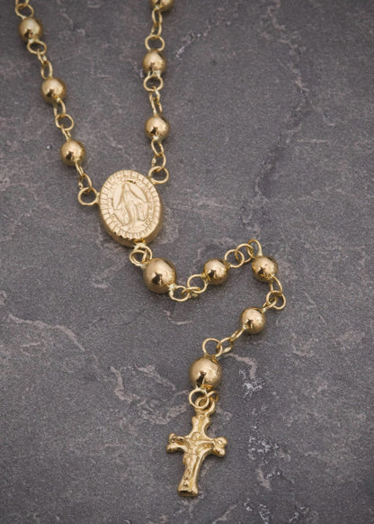 Rosario virgen de la milagrosa liso 6.15gr / Largo 55cm / Oro Amarillo Nac M