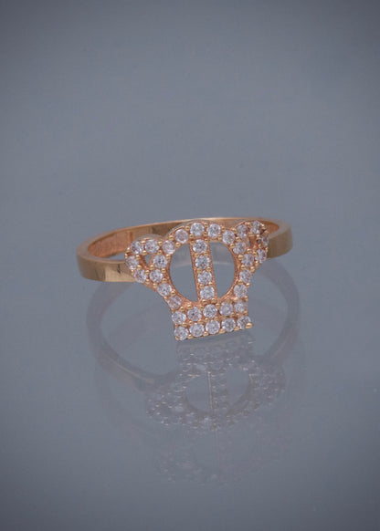 Anillo con swarovski blanco 2gr / TALLA 6 1/2 / Oro Rosado Nac M