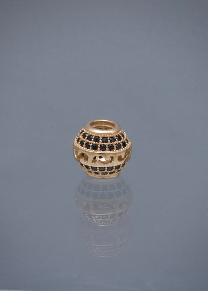 Herraje con Swarovski Negro 1.75gr / 0.8cm / 9mm — Oro Amarillo