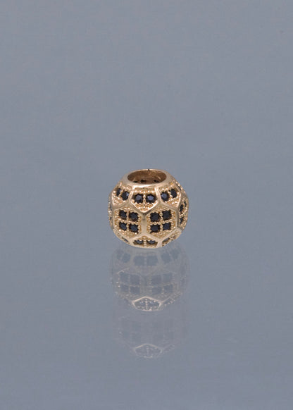 Herraje con Swarovski Negro 1.6gr / 0.7cm / 8.3mm — Oro Amarillo