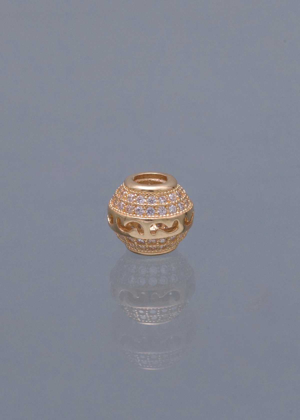 Herraje con Swarovski Blanco 1.8gr / 0.8cm / 9.3mm — Oro Amarillo