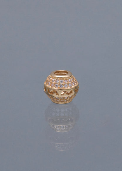 Herraje con Swarovski Blanco 1.8gr / 0.8cm / 9.3mm — Oro Amarillo