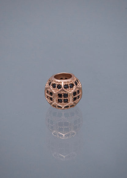 Herraje con Swarovski Negro 1.6gr / 0.7cm / 8.6mm — Oro Rosado