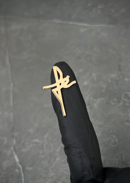 Dije fe 1.7gr / Largo 2.7cm / Oro Rosado Nac M