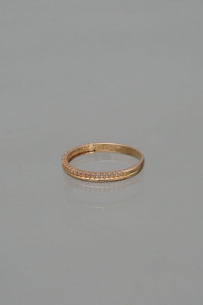 Anillo con swarovski blanco 1.95gr / TALLA 6 1/2 / Oro Amarillo Nac P