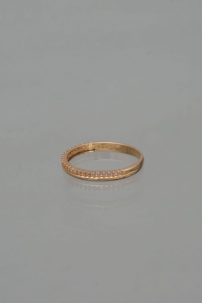 Anillo con swarovski blanco 1.95gr / TALLA 6 1/2 / Oro Amarillo Nac P