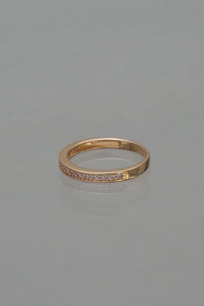 Anillo con swarovski blanco 2.35gr / TALLA 5 3/4 / Oro Amarillo Nac P