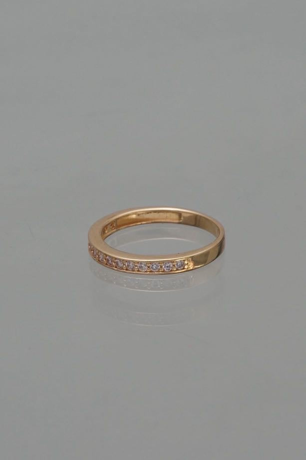 Anillo con swarovski blanco 2.35gr / TALLA 5 3/4 / Oro Amarillo Nac P