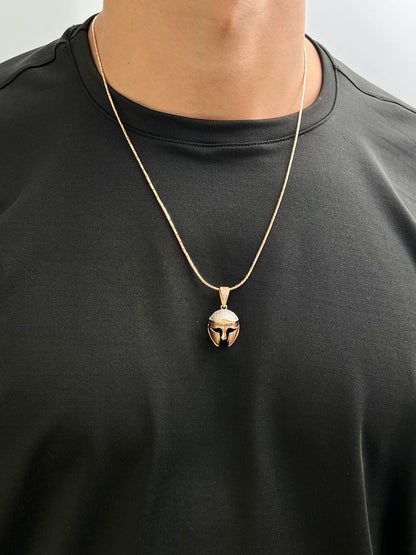 Dije gladiador con swarovski blanco 5.35gr / Largo 3.4cm / Oro Rosado Nac P