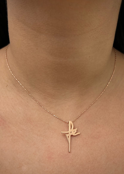 Dije fe 1.7gr / Largo 2.7cm / Oro Rosado Nac M