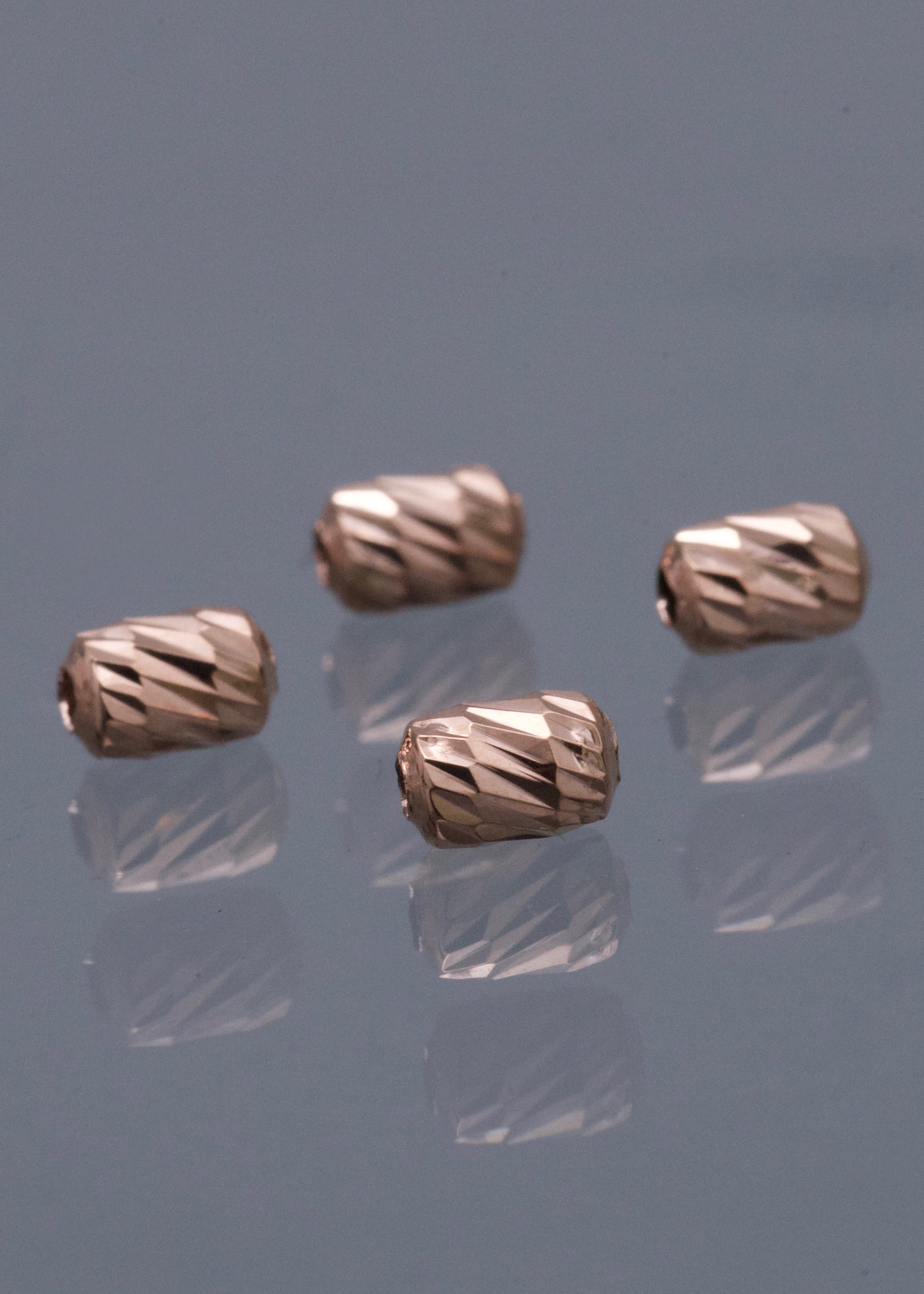 Herraje Tubo Diamantado 0.15gr / 0.6cm / 3.9mm — Oro Rosado