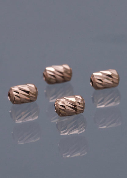 Herraje Tubo Diamantado 0.15gr / 0.6cm / 3.9mm — Oro Rosado