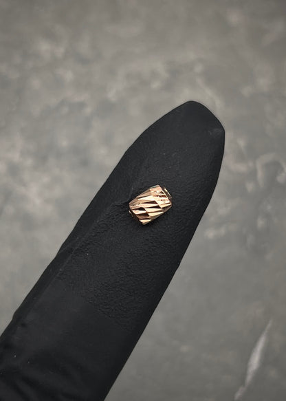 Herraje Tubo Diamantado 0.15gr / 0.6cm / 3.9mm — Oro Rosado