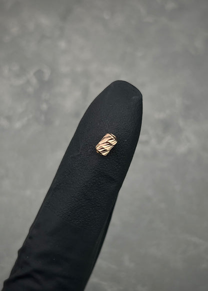 Herraje Tubo Diamantado 0.1gr / 0.5cm / 3mm — Oro Rosado