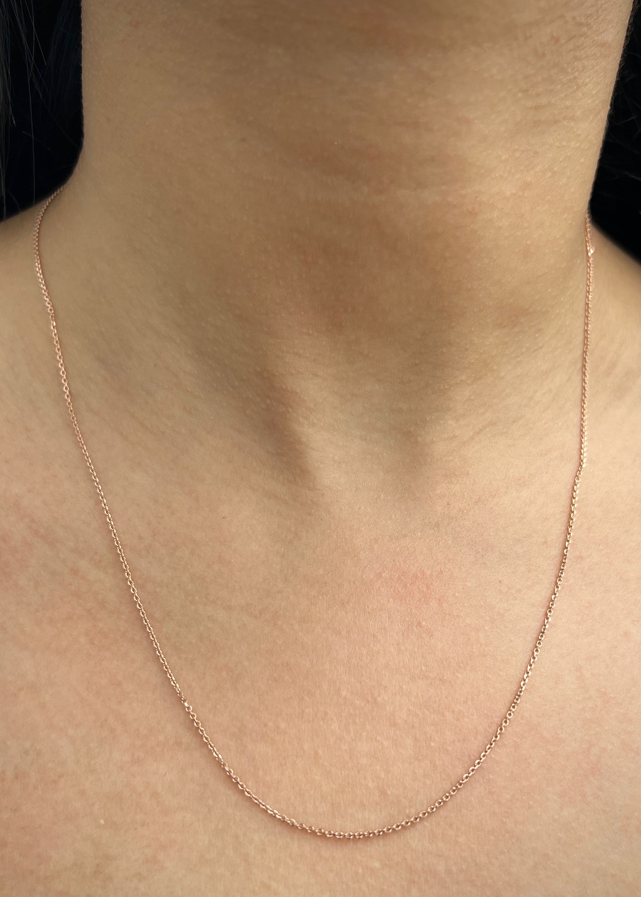 Cadena Aro Seguido 2gr / 50cm / 1mm — Oro Rosado