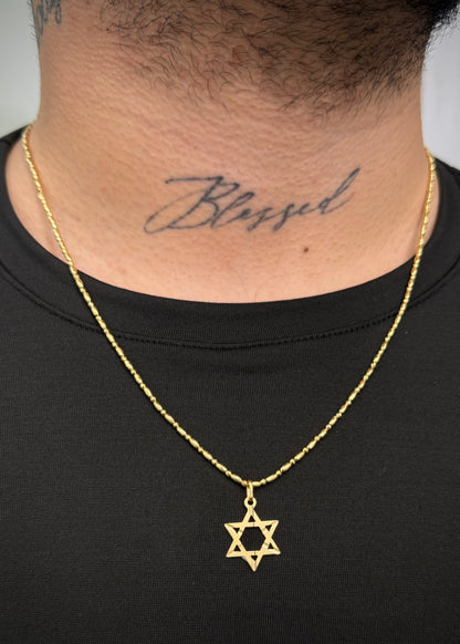 Dije Estrella de David 1.3gr / 2.5cm / 15.9mm — Oro Amarillo