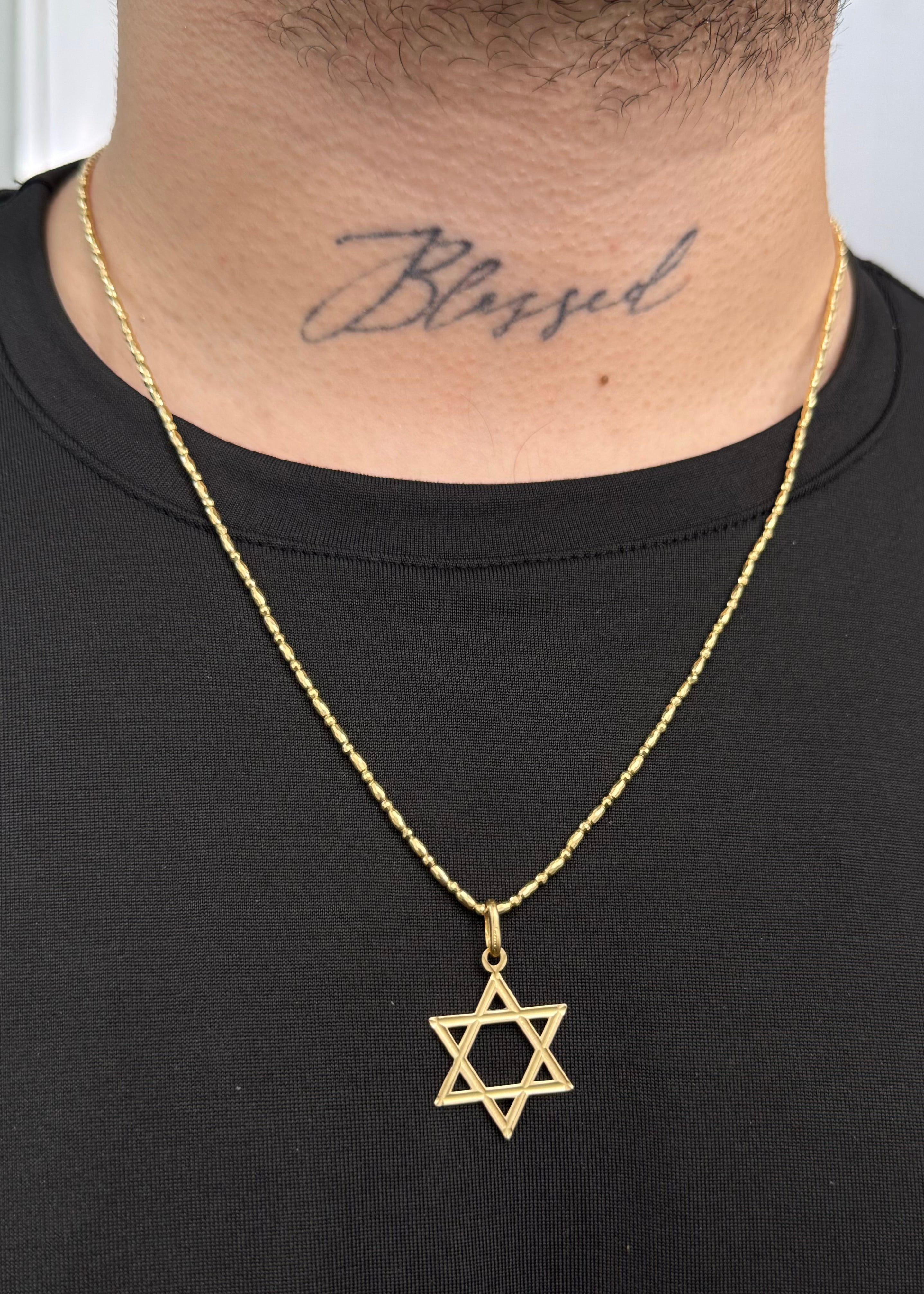 Dije Estrella de David 2.25gr / 3.5cm / 21.7mm — Oro Amarillo