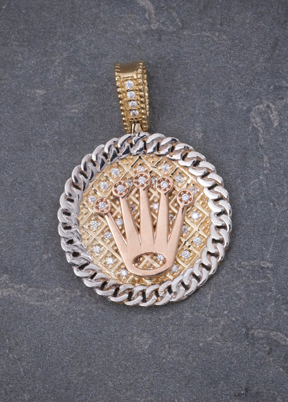 Dije Rx con Swarovski Blanco 5.7gr / 3cm / 21mm — Dos Oros