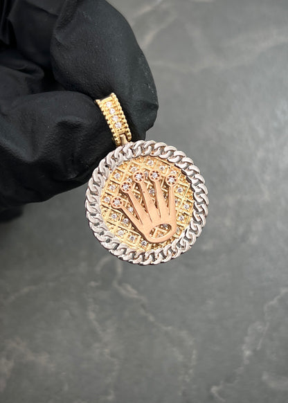 Dije Rx con Swarovski Blanco 5.7gr / 3cm / 21mm — Dos Oros